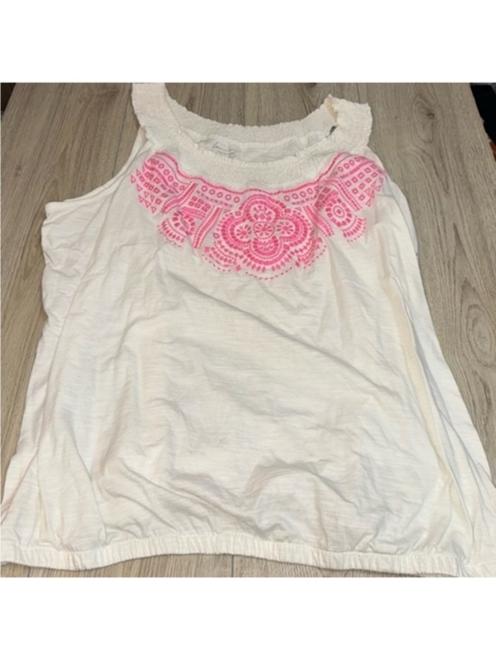 Lane Bryant white pink tank top sleeveless shirt
